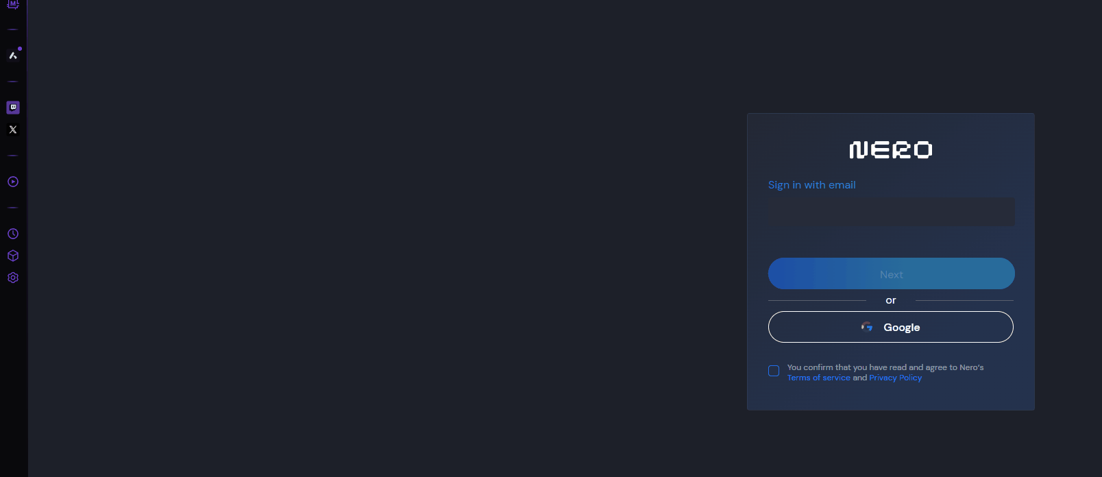 AA Platform Login Screen